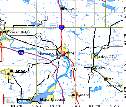 Portage, WI map