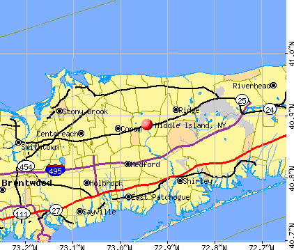 Middle Island, NY map