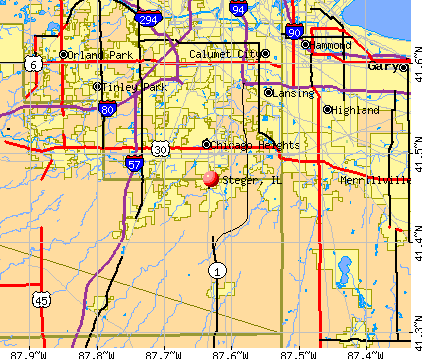 Steger, IL map