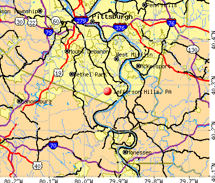 Jefferson Hills, PA map