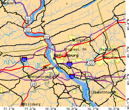 Progress, PA map