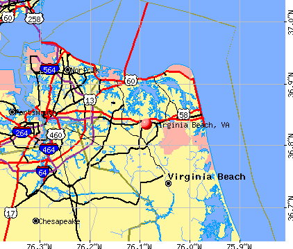 Virginia Beach, VA map