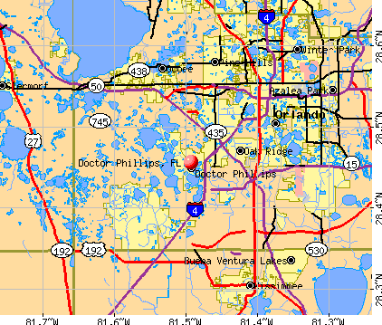 Doctor Phillips, FL map