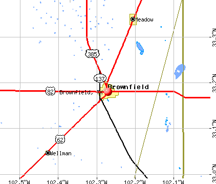 Brownfield, TX map