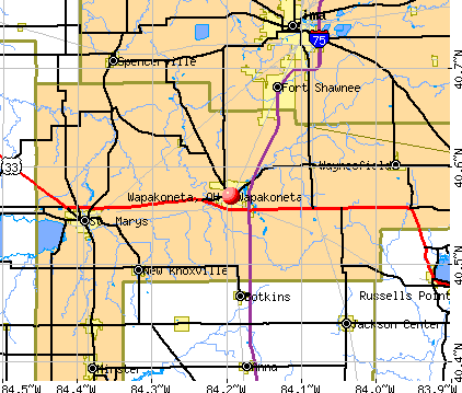 Wapakoneta, OH map