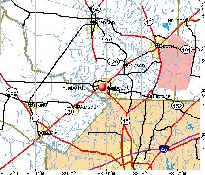 Humboldt, TN map