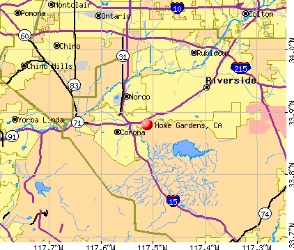 Home Gardens, CA map