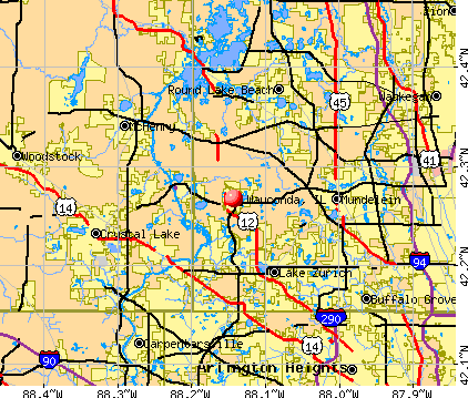 Wauconda, IL map