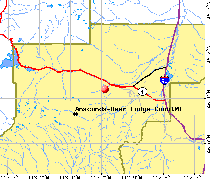 Anaconda-Deer Lodge County, MT map