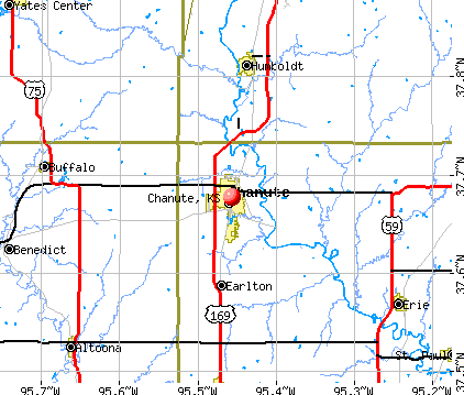 Chanute, KS map