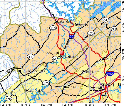 Clinton, TN map