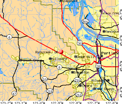 Rockcreek, OR map