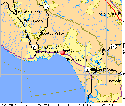 Aptos, CA map