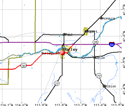Burley, ID map