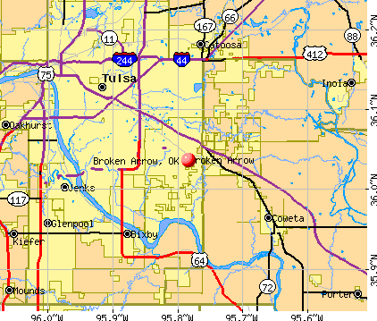 Broken Arrow, OK map