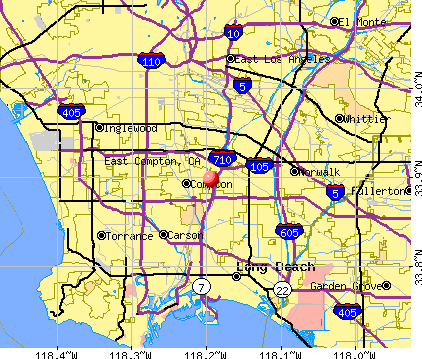 East Compton, CA map