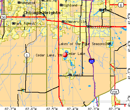 Cedar Lake, IN map