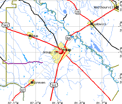 Jesup, GA map