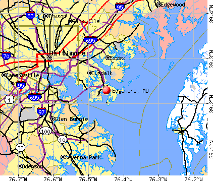 Edgemere, MD map