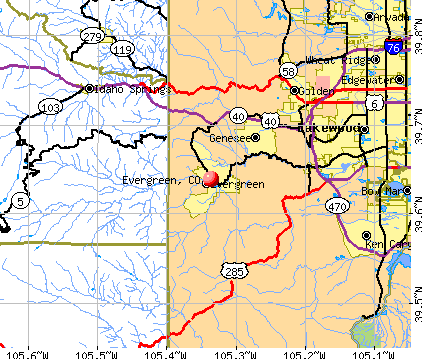 Evergreen, CO map