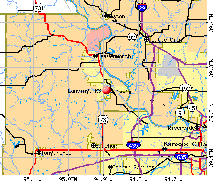Lansing, KS map