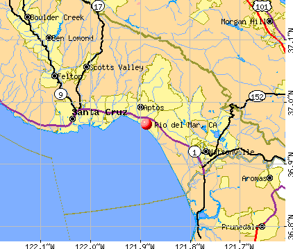 Rio del Mar, CA map