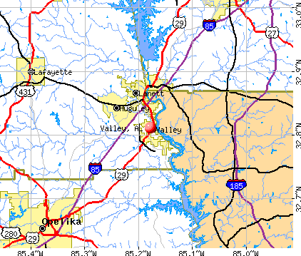 Valley, AL map