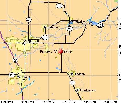 Exeter, CA map