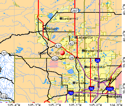 Superior, CO map
