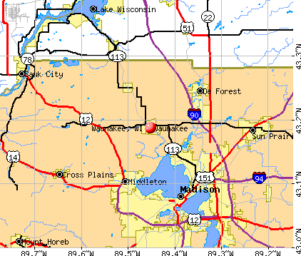 Waunakee, WI map