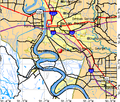 Gardere, LA map