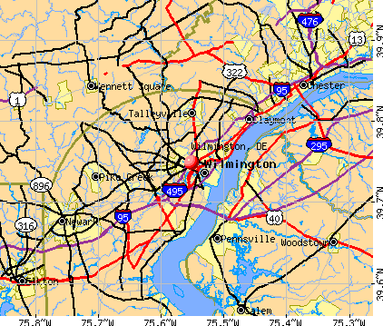 Wilmington, DE map