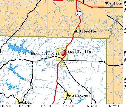 Russellville, AL map