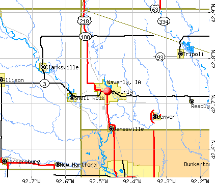 Waverly, IA map