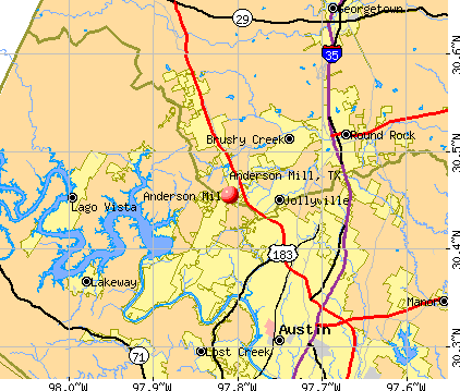Anderson Mill, TX map