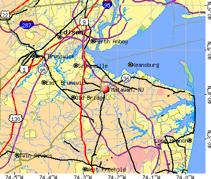 Matawan, NJ map