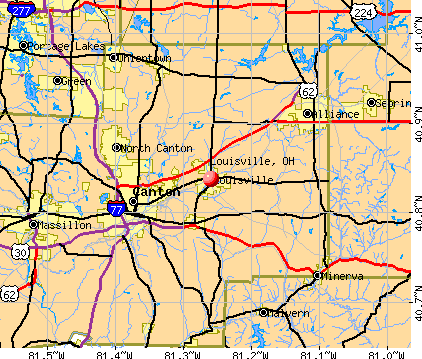 Louisville, OH map