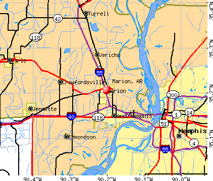 Marion, AR map