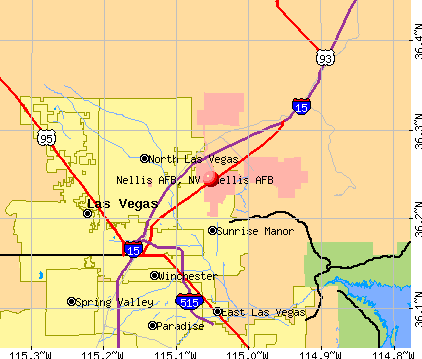 Nellis AFB, NV map