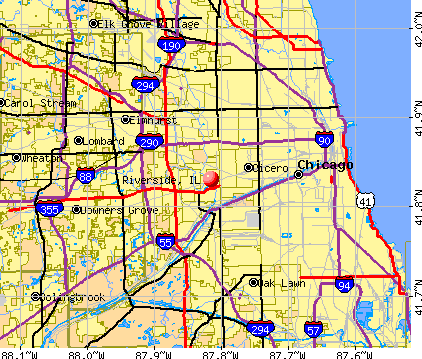 Riverside, IL map