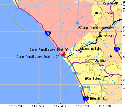 Camp Pendleton South, CA map