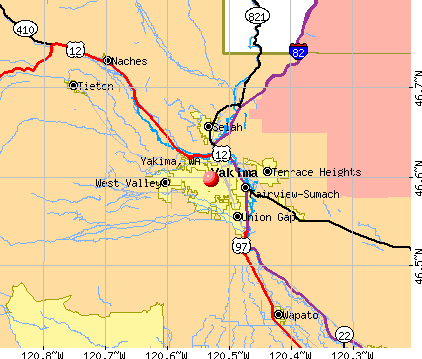 Yakima, WA map