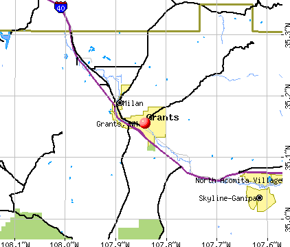 Grants, NM map