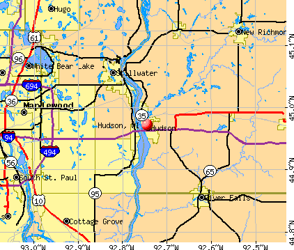 Hudson, WI map