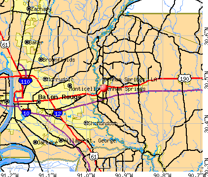 Denham Springs, LA map