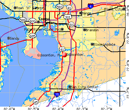 Gibsonton, FL map