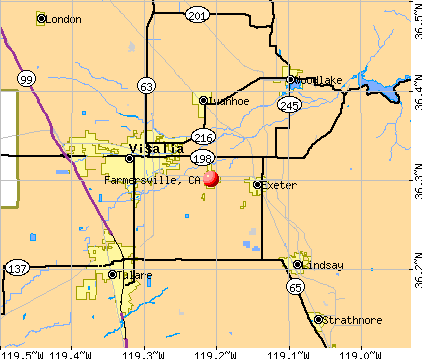 Farmersville, CA map