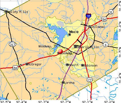 Woodway, TX map