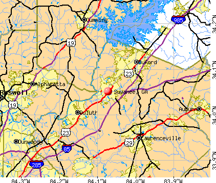 Suwanee, GA map