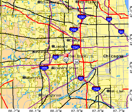 oak brook zip code map Oak Brook Illinois Il 60523 Profile Population Maps Real oak brook zip code map